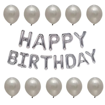 23pcs 16inch Krāsains vēstuli, folija Baloni Alfabēta happy birthday puse Rotājumi piegādes lateksa hēlija balons Gaisa Globos