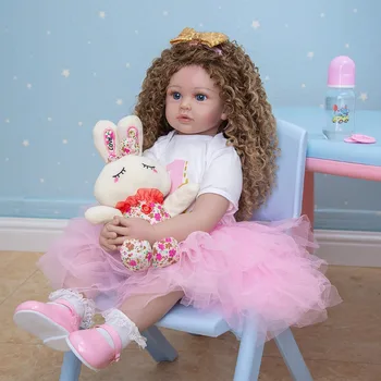 24 Collu Atdzimis Bērnu Lelles Silikona Toddler Princese Auduma Struktūra Modes Atdzimis Menina Bērniem Bērnu Diena XMAS Dāvanas