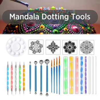 26Pcs Mandala Dotting Instrumentu Komplekti, Krāsošanas Instrumenti Komplekti, Renes, Otas Rock Gleznu Audekla Otas Akmeņiem Art Fabrics