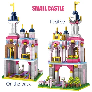 2800PCS Draugiem Pils Dārzā Ķieģeļi Princese Pasaku Pili 3D Modelis DIY Dimanta Mini Celtniecības Bloki, Rotaļlietas Bērniem Meitene