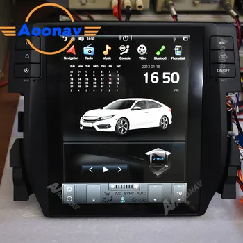 2din android auto radio honda Civic 2016 -2019 multivides atskaņotāju auto radio vertikālā Tesla ekrāns, GPS navigācija, DVD atskaņotājs