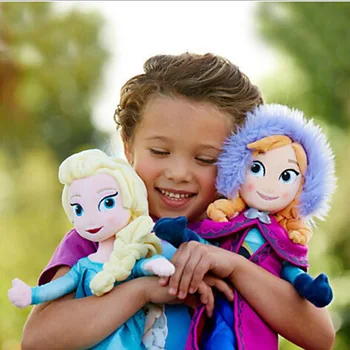 2gab/komplekts 40/50CM Saldēti Anna Elsa Lelles Sniega Karaliene, Princese Anna Elsa Lelle, Rotaļlietas, Pildīti Saldēti Plīša Rotaļlietas Bērniem Dzimšanas dienas Dāvana