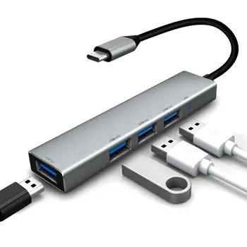 3.1 Tips-C USB 3.0 Vairāku 4 Porti Pārveidotājs Kabelis Hub Adapteri Portatīvo datoru Dock Staciju, windows XP, Mac OS, Linux