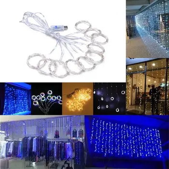 300LED Aizkaru Pasaku String Pasaku Gaismas Super Spilgti LED Gaismas Festivāls Pagalmā Romantiska Izturīgs Ziemassvētku Dekori Dārza Kāzu