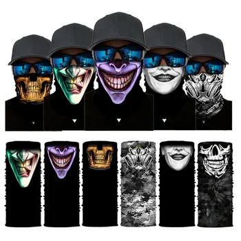 3D Bezšuvju Burvju galvas apsējs Joker Klauns Garu Galvaskausu Caurules Neckchief gaiter Siltāks Sejas Segtu Galvas Lakatu ap Galvu stiprināmas Cepures Halloween