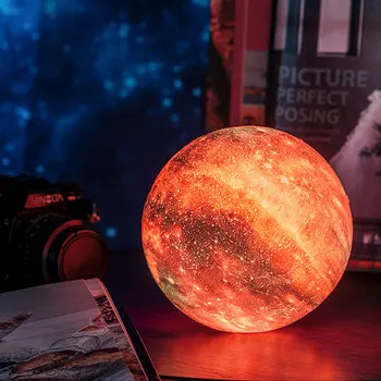 3D Drukas Zvaigžņu Mēness Touch Tālvadības 16 Krāsu Maiņa Mājas Dekori Radošo Dāvanu Bērnu Usb Led Nakts Gaisma Galaxy Lampas