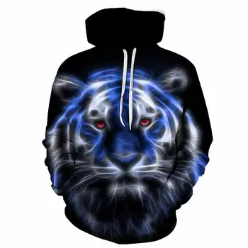 3D Drukāšana pelēkā vārna Dzīvnieku Print Kapuces Džemperis Jaka Tiger & Lauva Pilnu Drukas Kapuci sporta Krekls S-6XL