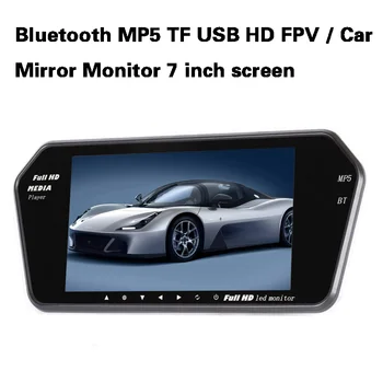 4 LED Bezvadu Rezerves Nakts Atpakaļskata Autostāvvieta atpakaļgaitas Kamera + Bluetooth MP5 TF USB HD FPV / Auto Spogulis Monitors ar 7 collu ekrānu
