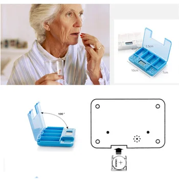 4 Režģa Saprātīga Plastmasas Uzglabāšanas Kastes Elektronisko Laiks Atgādinājums Medicīna Kastes Trauksmes Taimeris Tabletes Galda Organizators Tableti Konteineru
