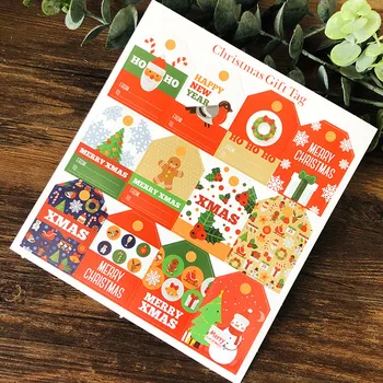 48pcs Multi Kraftpapīrs Tagus DIY Roku darbs Kartes Ziemassvētku Hang Tag ar Virvi Etiķetes Dāvanu Iesaiņojuma Piegādes Ziemassvētku Dekori