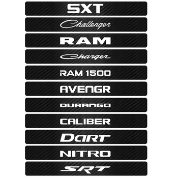 4GAB Auto Pretnodiluma Plāksnes Durvju Sliekšņa Sliekšņa Uzlīmes Dodge Challenger RAM 1500 Lādētāju Avenger Kalibra Dart Nitro Car styling