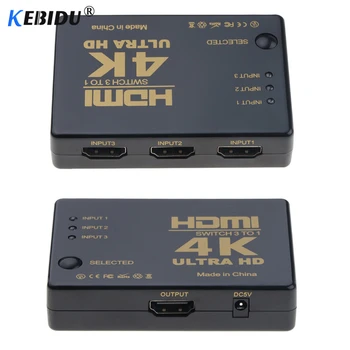 4K*2K HDMI-saderīgam Komutatoru HDTV 1080p 5-Port 3-Port input 1 Pārslēdziet Selektora Sadalītāja centru ar INFRASARKANO staru Tālvadības 3D PS3 Xbox