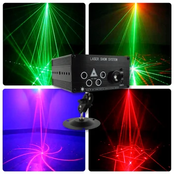 5-Hole Lāzera DJ Projektoru LED Hybrid specefekti Ar 120 Modeļiem Puse Svētku Gaismas Ģimenes Dzimšanas dienas ballītes