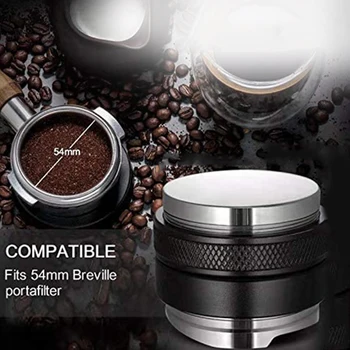 53mm Kafijas Izplatītājs Aizskart Dual Head Kafijas Nivelieris Regulējams Dziļums Espresso Puses Konusu 54mm Breville Portafilter