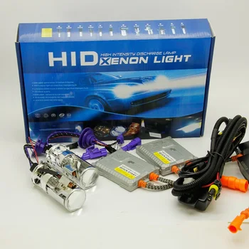 55W Xenon hid H4 objektīvs HID Spuldzes Hi/Lo Staru projektoru Gaismas Auto Lukturu 4300K 6000K