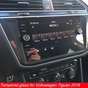 8 Collas Volkswagen Tiguan Atlas 2018 2019 Rūdīts Stikls Automašīnas Navigācijas Screen Protector LCD Touch Displejs Filmu Aizsargs