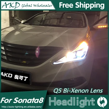 AKD Car Styling par Hyundai Sonata Lukturi 2011. -. Gadam Sonata 8 LED priekšējo Lukturu dienas gaitas lukturi Bi Xenon Lēcu High Low Beam Autostāvvieta Miglas Lukturi