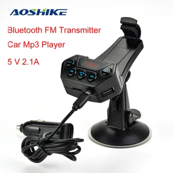 AOSHIKE Auto Stils Bluetooth, FM Raidītājs ar Smart Tālrunis Stāvēt Mp3 Atskaņotāju, 5 V 2.1 USB Automašīnas Lādētājs Zvanīšana Brīvroku komplekts