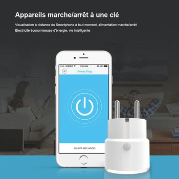 AVATTO 16A /3680W Francija Standarta WiFi Smart Plug ar Enerģijas Monitoru,Mini Smart Kontaktligzdu Darbojas ar Google Home, Alexa echo