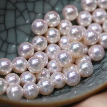 Akoya Pērle Apaļa forma ar Izmēriem 6-7-8mm ideāls spīdums Rotaslietas DIY zaudēt pērles 6261