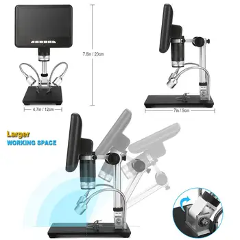 Andonstar 7 collu Digitālais Mikroskops AD207 Ilgi Objekta Attālumu par PCB/SMD Telefonu Remontu, Lodēšanas Instruments, ar Pagrieztu Attēlu