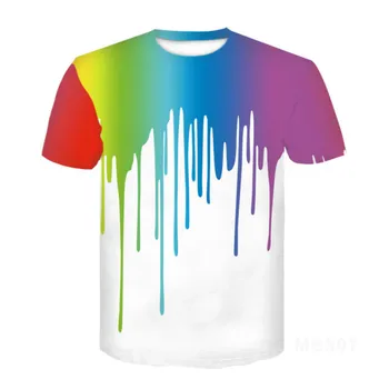 Anime3dprinting gadījuma t-krekls varavīksnes glezna vīriešu streetwear modes krāsains t-krekls dāmas Harajuku mens izmēra t-krekls