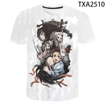 Animes Demon Slayer Kimetsu Nav Yaiba T Krekls Vīriešiem, Sievietēm, Bērniem, 3D Druka Īsām Piedurknēm Krekls Harajuku Stils Streetwear Topi