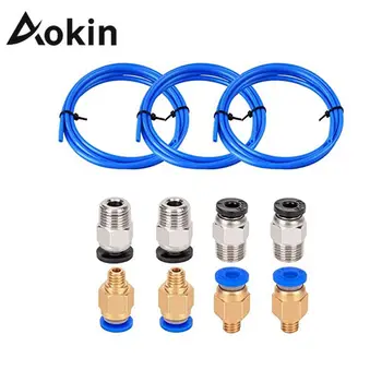 Aokin 3D Printeri Bowden PTFE Caurulītes Par 1,75 mm Pavedienu PC4-M6 PC4-M10 Pneimatiskie Piederumi Creality Ender 3/3 Pro/5/CR-10/10S