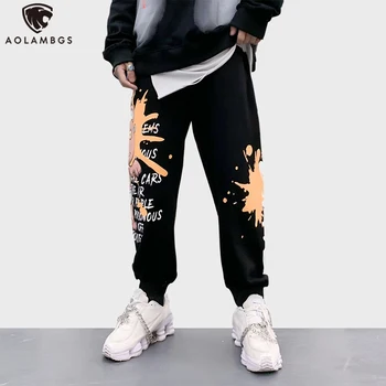 Aolamegs Vīriešiem Hip Hop Bikses Rudens Modes High Street Streetwear Multiplikācijas Šausmu Lācis Iespiesti Grafiti Bikses Ikdienas Īsās Treniņbikses