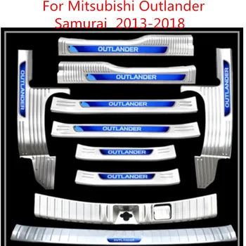 Augstas kvalitātes Nerūsējošā Tērauda Ārējās Durvis Palodzes Iekšējās Pretnodiluma Plāksnes Auto Piederumi Mitsubishi Outlander Samurai 2013-2019