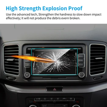 Auto GPS Navigācijas Ekrāna Aizsargs priekš Volkswagen VW Sharan Auto Interjera LCD Touch Displejs Rūdīta Stikla, Auto Piederumi