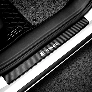 Auto Stils 4GAB Oglekļa Šķiedras Durvju Sliekšņa Aizsargs Uzlīmes Jaguar E-PACE F-PACE S-VEIDA XE XF XJ XK XJR XFL XEL I-PACE