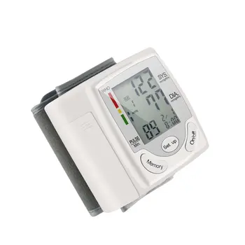 Automātisko Ciparu LCD Displejs Rokas Asins Spiediena Monitoru, Ierīces Sirdsdarbības Ātrums Pulsa Mērītājs Pasākums Kamertonis Balts Monitors