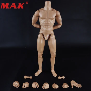 BD009/BD010 1/6 mēroga elastīgu kails karavīrs skaitļi modelis ar daļām, ādas krāsu muskuļu vīrietis, vīrietis, zēns ķermeņa attēls 12' galvu