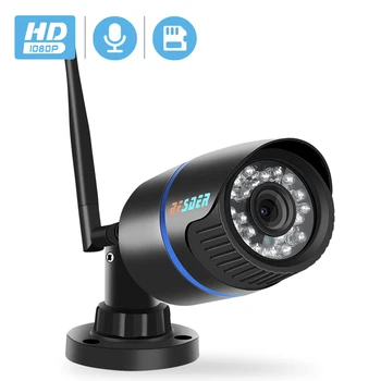 BESDER1080P IP Kameras Wifi IS Night Vision SD Karti, Bezvadu Kamera 2MP, Audio Ierakstu Bullet Onvif CCTV Āra Videonovērošanas