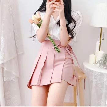 BETHQUENOY Vasaras Mini Kroku Svārki Sieviešu Apģērbu Seksīgi Rozā, Melni Svārki Modes Faldas Mujer Moda 