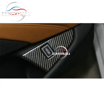 BMW 5 Sērijas G30 18-19 Oglekļa Šķiedras Krāsu Aizmugurējā Bagāžnieka Atvērt Slēdzi, Pogu Panelis Melns Segt