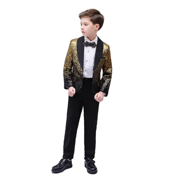 Bezmaksas Shippinghigh kvalitātes Bērnu Uzvalks Zēniem Kleita Catwalk Kostīmu Vizuļi Mazās Uzņēmējas Posmā Modelis Skaists Bērnu Apģērbs