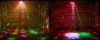 Bezmaksas kuģis LED Gobo Strobe 4in1 lāzera Gaismas DJ Apgaismojums, Disko skatuves Gaismas labs ģimenes puse kluba vadības ar DMX