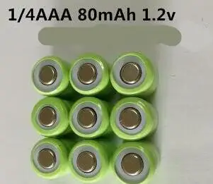 Bezmaksas shippping 10pcs/daudz 1.2 V 1/4AAA 80mAh ni-mh battery niķeļa metāla hidrīda akumulatoru rotaļu mīklu