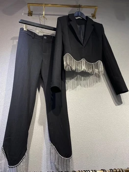 Big-vārds vasaras sieviešu dimanta pušķis modes mazo uzvalks jaka + mini svārki uzvalks 2020New sieviešu nelegālo sexy divdaļīgs kostīms