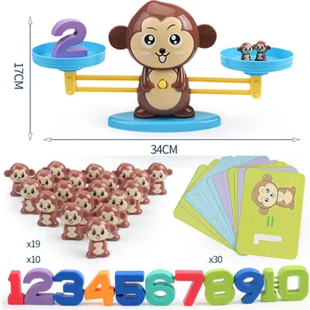 Bilances Apjoma Matemātikas Izglītības Montessori Rotaļlietas Bērniem Match Spēle Valdes Juguetes Mērkaķis Skaitļi Mācību Additon Skaits
