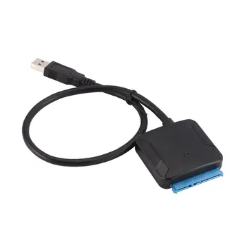 Black USB 3.0 SATA adapteri pārveidotājs kabelis 22pin sataIII, lai USB3 adapteriem, 2.5 