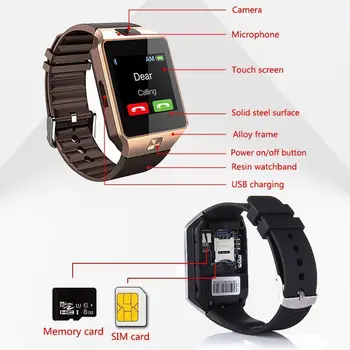 Bluetooth DZ09 Smart Skatīties Relogio Android smartwatch tālrunis fitnesa tracker reloj Smart Pulksteņi subwoofer sievietes vīrieši 