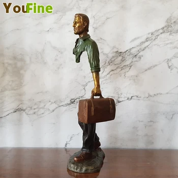 Bruno Catalano Bronzas Ceļotājs Skulptūru Slaveno Bronzas Statuja Indoor Desktop Rotājumu Amatu Mājas Birojs Dekorēšanas Piederumi