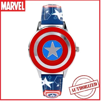 Brīnums Avengers Captain America Bērnu Atvāžamais Ādas Ūdensizturīgs Bērniem Kvarca Metāla Gadījumā, Pulksteņi Disney 81032 Relojios KARSTĀ
