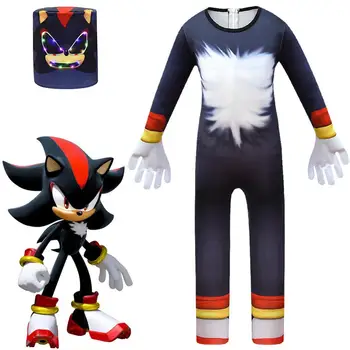 Bērniem Deluxe Sonic Ezis Cosplay Kostīms Bērniem Pilna Ķermeņa Tērpi, Karnevāla Ēnu Ezis Halovīni Kostīmi
