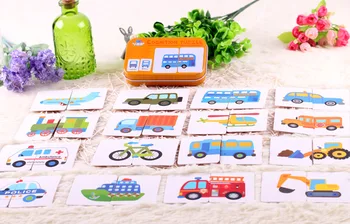 Bērnu Rotaļlietas, Zīdaiņu Agrīnās Galvu Sākt Mācības Puzzle Kognitīvās Kartes Auto Augļu Dzīvnieku Dzīves Uzstādīt Pāris Puzzle Baby Dāvanu