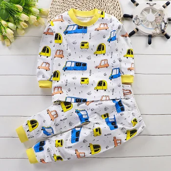 Bērnu Rudens Pidžamas Bērns Ar Garām Piedurknēm Kokvilnas Maisījums Pidžamu Uzvalks Karikatūra Dzīvnieku Apģērbu Komplekts Baby Zēni Meitenes Pijamas Sleepwear