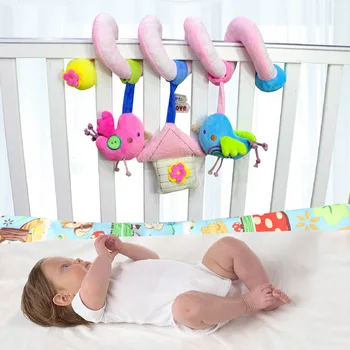 Bērnu ratiņi bērnu ratiņi gultu karājas rotaļlietas, multfilmas dzīvnieku plīša rotaļlietas jaundzimušajiem, rotaļlietas 0 12 mēnešu laikā izglītojošas rotaļlietas bērniem rotaļlietas zīdaiņiem